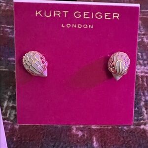 Kurt Geiger Gold and Pink Shell Studs